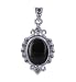 Oval Black Onyx Marcasite Sterling Silver Pendant Charm