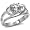 Stainless Steel Solitaire Round Cubic Zirconia Open Band Engagement Ring SZ 5