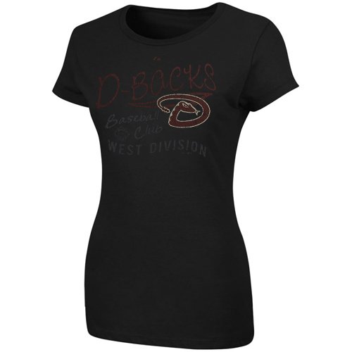 MLB Arizona Diamondbacks Women's Short Sleeve Crew Neck Tee (Black, Medium)