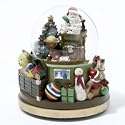 MUSICAL REVOLVING SNOW SWIRLING SANTA WATERGLOBE - 100MM MUSICAL REVOLVING WIND-UP SNOW SWIRLING SANTA WATERGLOBE.