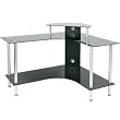 PC003 LCB - Large Corner Black Glass Computer Desk