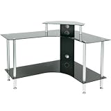 Jual LCB Large Corner Black-Glass Computer Desk