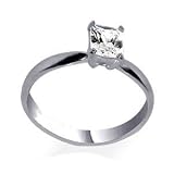 SterlingSilverEmeraldCutCubicZirconiaRingSize8