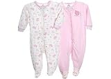 Gerber 2-pk. Organic Footed Sleep n' Play PINK 0 - 3 Months