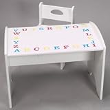 ABC Table and Chair Set - color: White