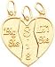 14K Gold Break Apart Big Sis, Sis & Lil Sis Charm