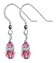 Made with Swarovski Elements� Pink Crystal Rondelle Sterling Silver French Wire Hook 1.20" Long Dangle Earrings