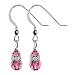 Made with Swarovski Elements� Pink Crystal Rondelle Sterling Silver French Wire Hook 1.20" Long Dangle Earrings