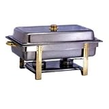 Review Misc Imports  / 8 Quart Full Stainless Steel and Gold Chafer (06-0371)