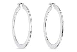 Sterling Silver Flat Perfect Hoop Earrings By Charles Garnier