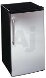 Summit FF43SSTBAL 3.6 cu. ft. Freestanding Compact Refrigerator with Auto-Defrost Freezer, Door Storage, ADA Compliant and Wrapped Stainless Steel Door w/ Pro Handle: Black Cabinet