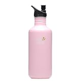 Klean Kanteen Stainless Steel 40 Ounce Water Bottle with 2.0 Sports Cap, Pink Renewal