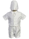 Lito White- Christening-Embroidered Shantung vest and Shorts