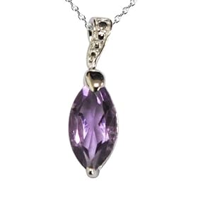Amethyst Pendant In Sterling Silver With 18" Chain (2 CT)