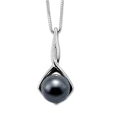 Tahitian Black Pearl Pendant in 14K White Gold