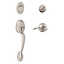 Schlage F60 V PLY 619 ACC Plymouth handle set with Accent lever interior, Satin Nickel