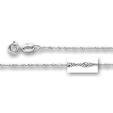 10K White Gold Singapore Chain (Width 0.8mm) 18 Inch