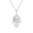 Diamond Hamsa Pendant set in 14k White Gold (GH/I1)