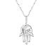 Diamond Hamsa Pendant set in 14k White Gold (GH/I1)