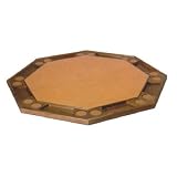 52" Folding Poker Table Top Wood Finish: Mahogany, Upholstery: Tan Vinyl