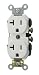 Leviton CR20-W 20-Amp, 125-Volt, Narrow Body Duplex Receptacle, Straight Blade, Commercial Grade, Self Grounding, White