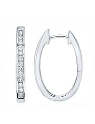 0.26Ct Round Diamond Hoop Earrings 18k Gold