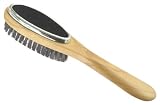 TRIPLE CLOTHES BRUSH 27LCM - BEECH WITH BLACK BRISTLES