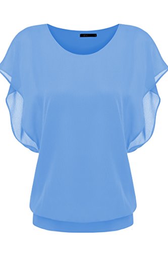 Zeagoo Women's Loose Casual Short Sleeve Chiffon Top T-shirt Blouse