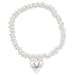 Ladies Sterling Silver Sweetie Bracelet with Puff Heart Charm - S00009 - 5mm Link Width - Length Stretchy.
