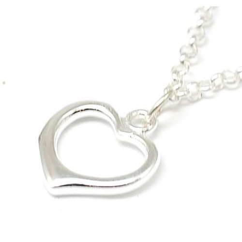 925 Silver Anklet With Open Heart Charm