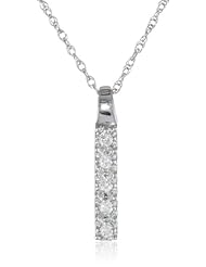 Sterling Silver 5 Stone Diamond Pendant Necklace (0.15 cttw, H-I Color, I2-I3 Clarity), 21.5"