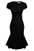 ANGVNS Ladies Vintage Houndstooth-Print Bow Slim Retro Dress For Party