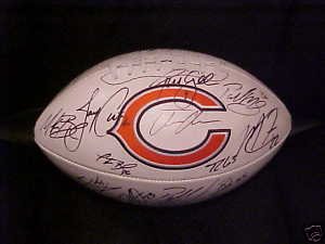 2011 CHICAGO BEARS TEAM SIGNED AUTOGRAPHED LOGO FOOTBALL CUTLER , FORTE , URLACHER COA + HOLOGRAM