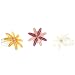 Set of 3 Resin Flower Rings- Light Pink/Fuschia, Orange and White- Marquis Shaped Sparkling Petals with Clear CZ- Ring Size: 6 to 12 Adjustable