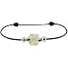 Bijoux Les Poulettes - Bracelet Fleur de Nacre Ivoire et Perles d'Argent-Lien Noir
