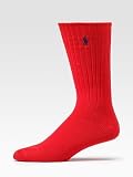 Mens Ribbed Cotton Polo Sock - One Size BLACK