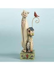 JIM SHORE TALL CAT WITH BIRDHOUSE - TILLY