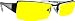 Night Driving glasses with canary yellow polycarbonate double sided anti-reflective coating, scratch coating and UV protection - This posh comfortable frame has a universal bridge, spring hinge, skull temples and adjustable nose pads. Size - 55-18-135