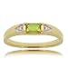 Emerald Cut Peridot & Diamond Ring Band in 10K Yellow Gold