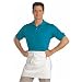 San Jamar 607HBA2 Poly Cotton Half Bistro Apron with Two Center Pockets, 19" Length x 28" Width, White