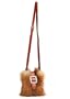 Red Fox Fur Handbag - Crystal Buckle