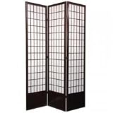 6.5 Tall Window Pane Shoji Screen 3-Panel (Walnut) (78H x 53W x 1D)