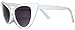 Online-Welcome OWL Vintage Cat Eye Sunglasses Smoke Lens White Frame