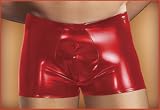 Drive Her Wild In These Oh So Tight and Sexy Special Male Power Liquid Ruby Pouch Shorts (Poly-Spandex)