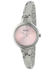 Citizen Womens EX1150-52X Silhouette Crystal Bangle Eco-Drive Stainless Steel Watch