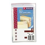 Alpha-Z First Letter Name Labels, Letters H  U, Dark Brown, 100/Pack