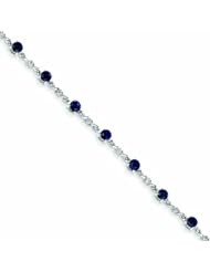 2.2 Carat 14K White Gold Diamond and Sapphire Bracelet