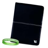 VG BLACK Melrose Kindle Leather Cover for Amazon Kindle 2nd Generation Wireless Reading Device + Vangoddy tm, Live * Laugh * Love Wrist Band!!!