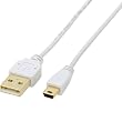 ELECOM USB2.0�P�[�u�� A-miniB�^�C�v �ɍ� 0.5m �z���C�g U2C-MX05WH