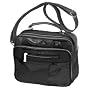 Roma Black Leather Organizer Bag #9010 Handbag Purse